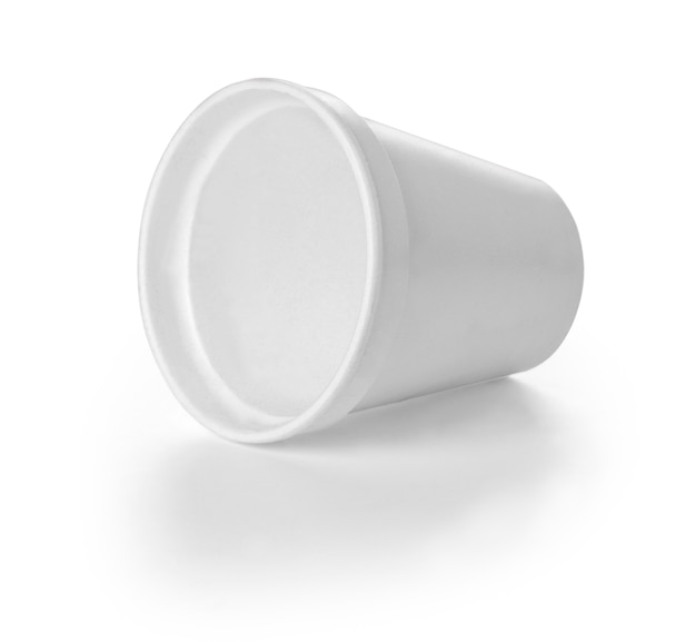 Polistren foam takeaway coffe cup with clipping path