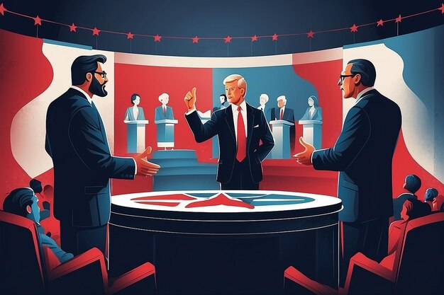 Political debate concept illustration