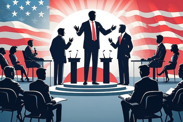 Иллюстрация концепции политических дебатов