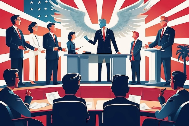 Photo political debate concept illustration