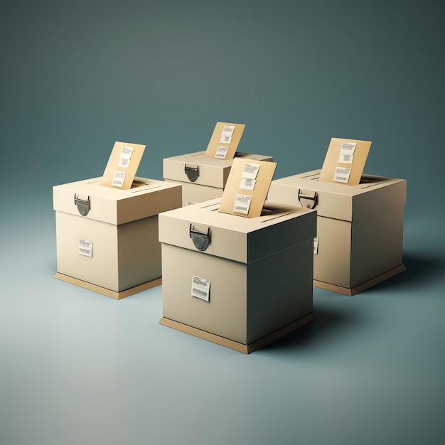 Political election vote box realistic style ballot box high quality AI generated image