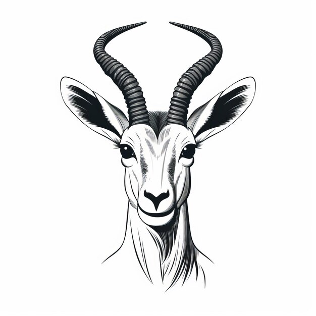 Photo political illustration antelope design with dark white and light black style