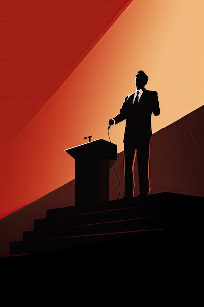 Photo political man standing in podium