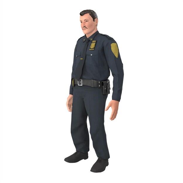 Politie man 3D-modellering