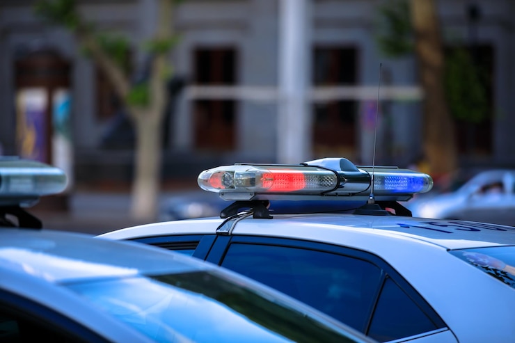 Foto politieagent hulpdienst auto rijden streetxa