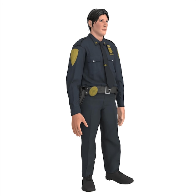 Politiejongen 3D-modellering