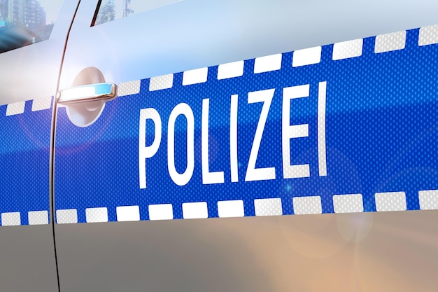 Foto politiewagendeur in duitsland