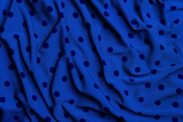 Polka dot blue fabric background