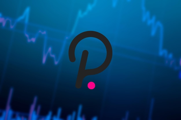 Polkadot dot cryptocurrency dot coin growth chart on the exchange chart