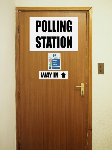 Polling station place for voters to cast ballots in general elections