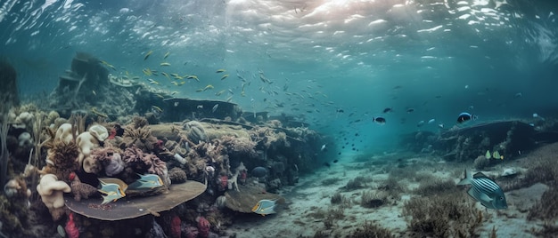 바다의 오염된 해양 오염으로 인한 Generative AI