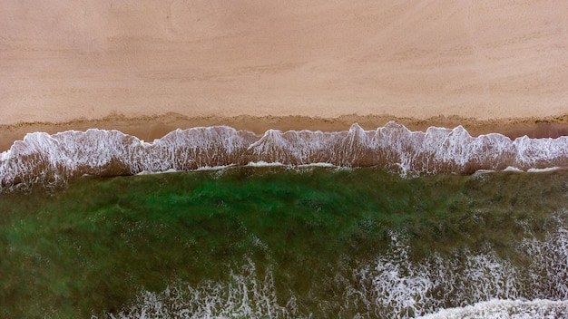 Polluted water in the ocean. released chemicals into ocean\
water. ecological catastrophy. drone view.