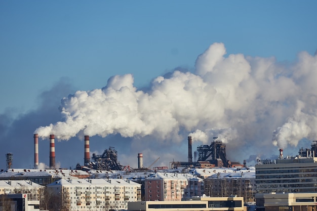 Photo pollution of atmosphere by factory