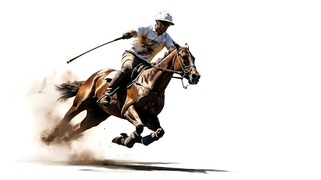 Photo polo player on horseback a dynamic composition