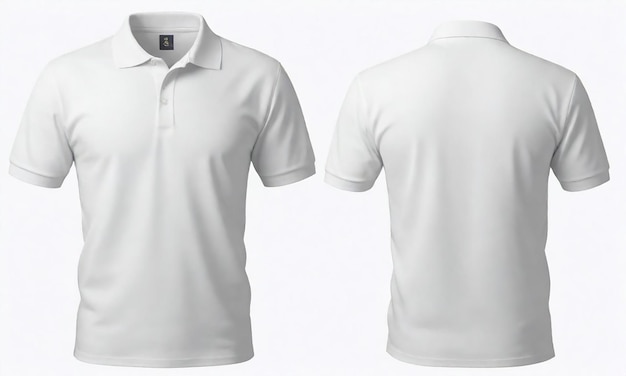 a polo shirt with a black logo on the front