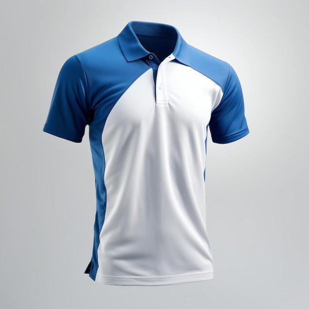 Polo TShirt in Blue and White Colors Isolated Mockup