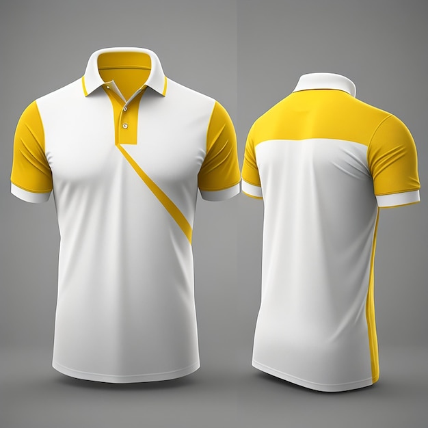Polo tshirt front and back view generated by ai