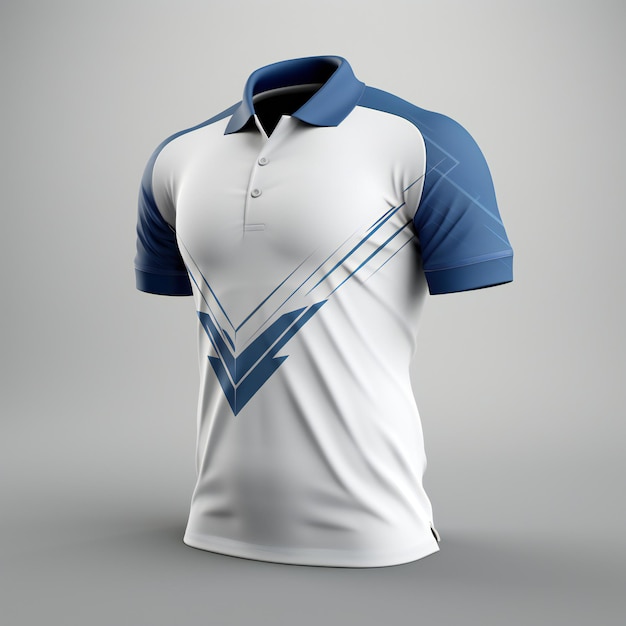 Polo TShirt in White and Blue Color