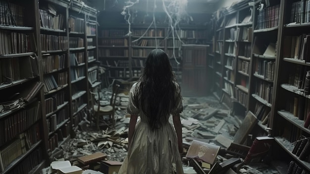 Foto attività poltergeist che disturba una biblioteca abbandonata