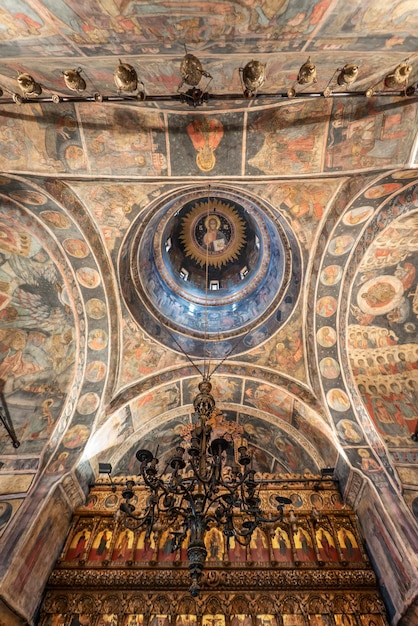 Polychrome ceiling of an eastern european orthodox church