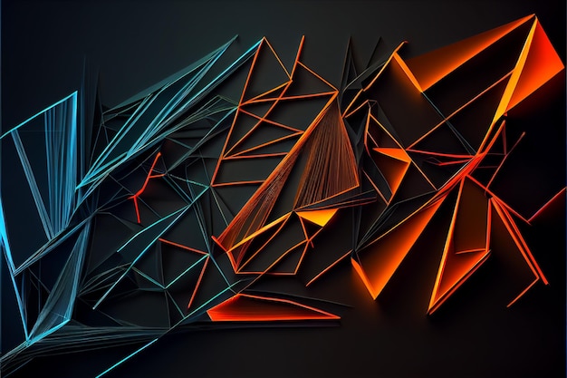 Photo polygon abstract lines futuristic lines background