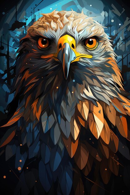 Polygona Eagle Head Vector generative IA