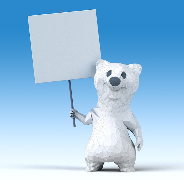 Photo polygonal bear