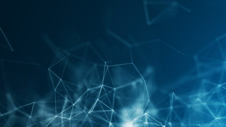 Photo polygonal blue abstract background shapes network neural connections big data neural concept