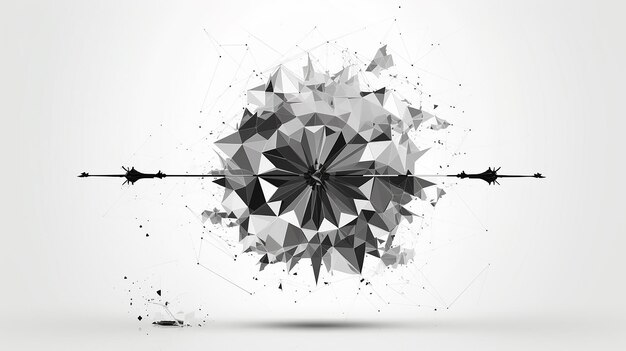 polygonal isolated target with arrow on white background