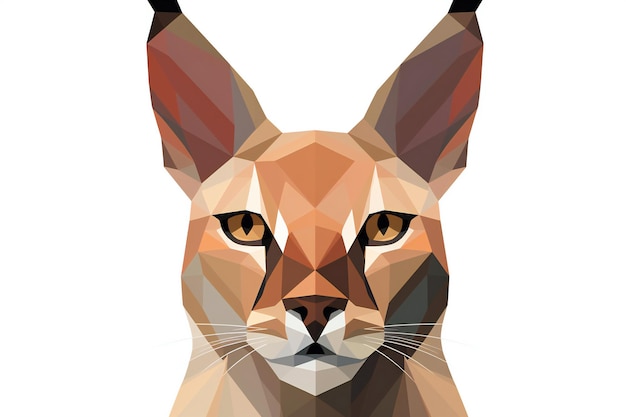 Polygonal portrait of a cat on a white background