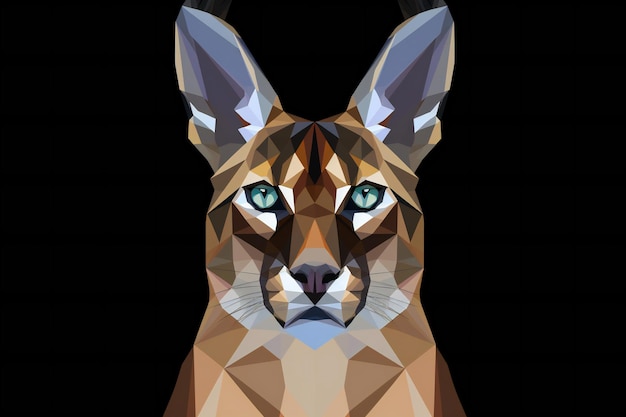 Polygonal portrait of a leopard Polygonal