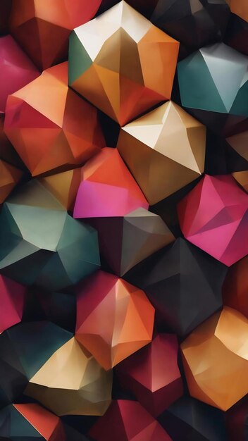 Polygons abstract illustration dark tones