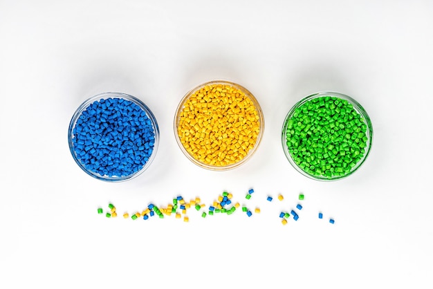 Polymer dye in Plastic pellets.