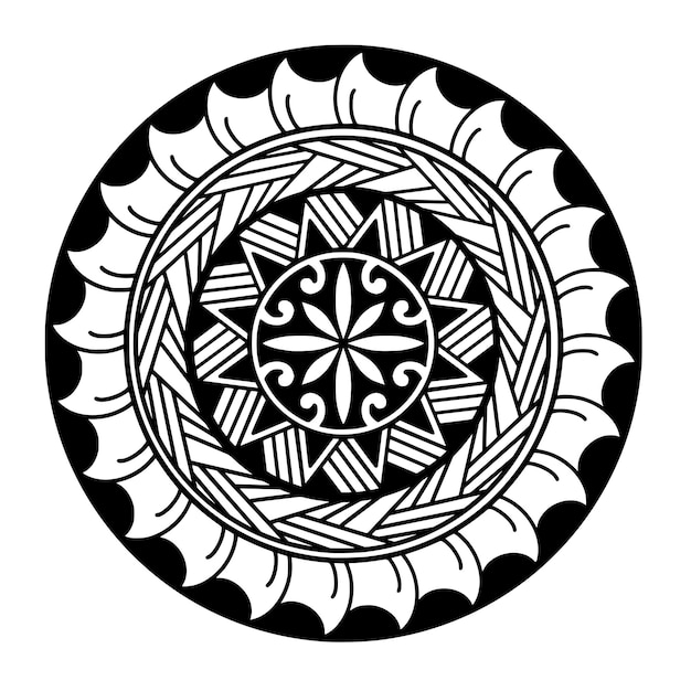 Foto polynesische cirkel tattoo ontwerp aboriginal samoa vector illustratie eps10