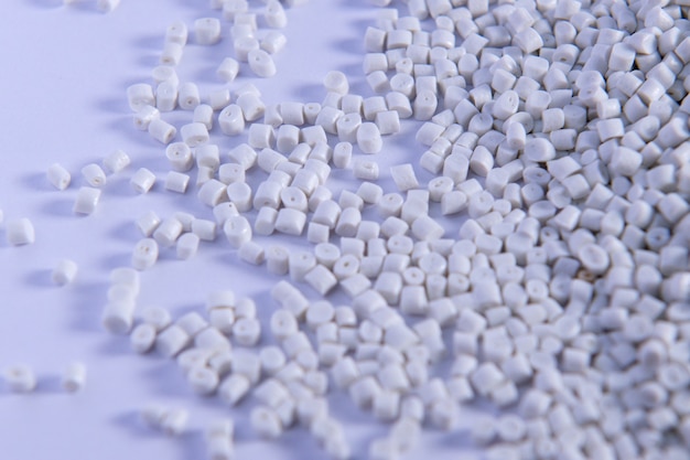 Polypropylene granule close-up background texture