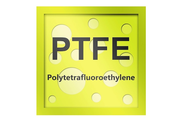 Polytetrafluorethyleen PTFE polymeer symbool geïsoleerd