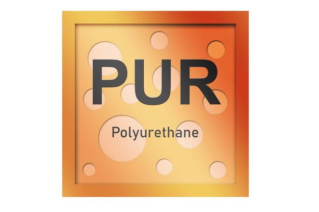 Polyurethaan PUR polymeer symbool geïsoleerd