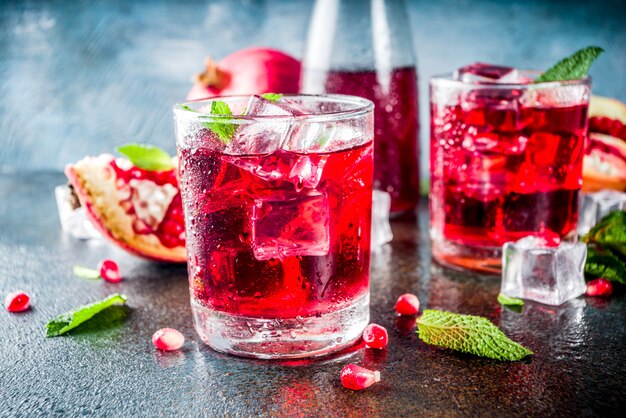 Pomegranate fall cold beverage