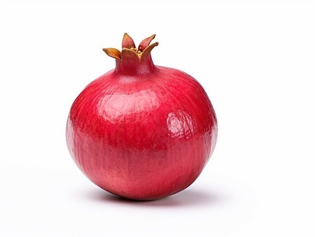 A pomegranate fruit is isolated on a white background