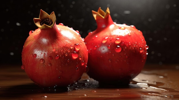 Photo pomegranate fruit macro lens realistic lighting