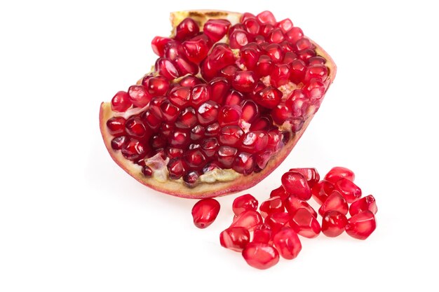 Pomegranate fruit on white background.