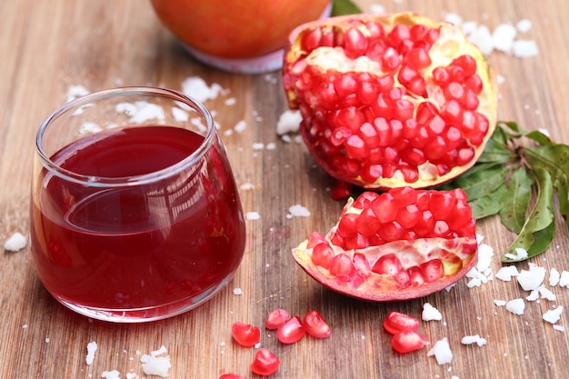 pomegranate fruit with juice