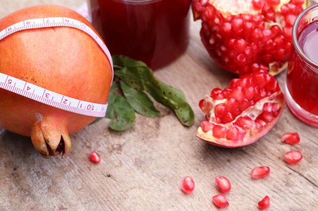 pomegranate fruit with juice