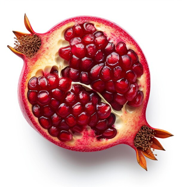 Pomegranate half isolated on white background