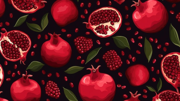 Pomegranate illustrated background