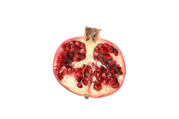 Pomegranate isolated on white background. Juicy fruit