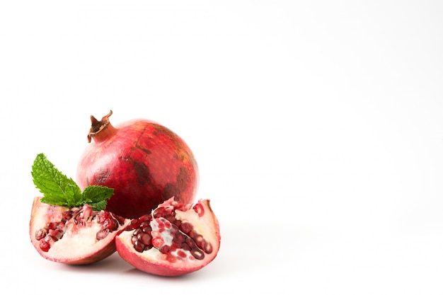 Pomegranate isolated on white background