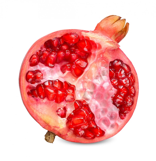 Pomegranate isolated on white clipping path