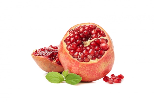 Pomegranate isolated on white. Juicy fruit