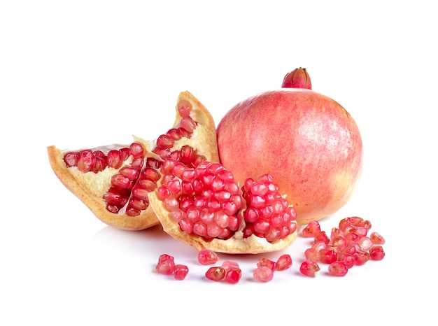 Pomegranate isolated on white wall